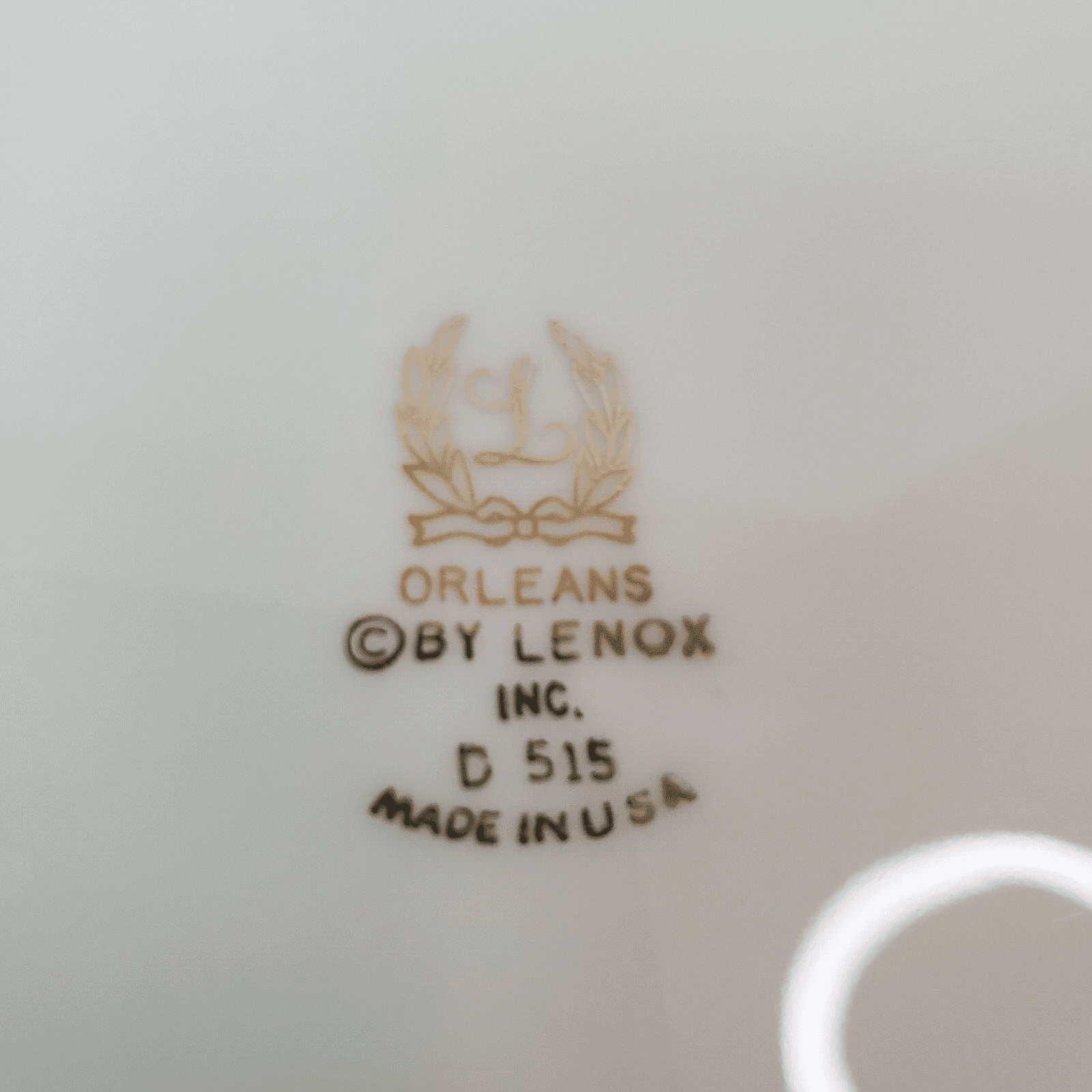 Vintage Orleans by Lenox Dinner Plate 10 1/4" Cream & Gold D515 Made In USA - Thumbnail 4