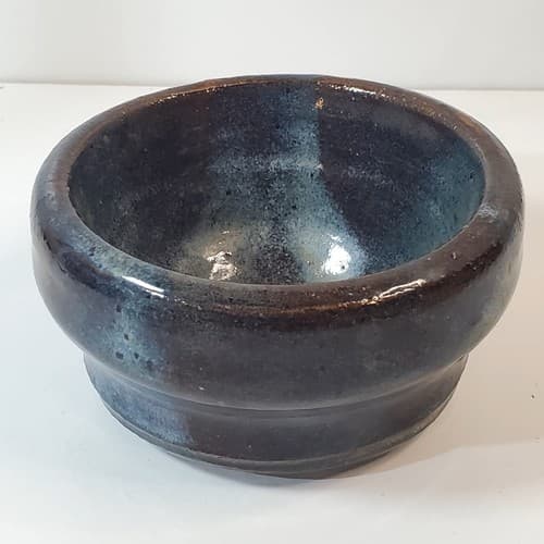 Small Hand Thrown Brown with Milky Glaze Art Pottery Bowl Pot Artist Signed