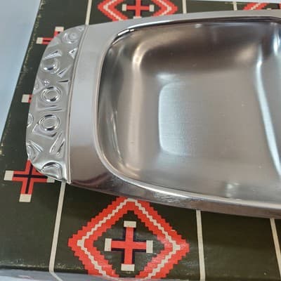 Vtg Alessi International Stainless Steel Navaho Divided Tray Dish Serveware 18-8 - Thumbnail 2