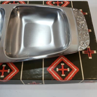 Vtg Alessi International Stainless Steel Navaho Divided Tray Dish Serveware 18-8 - Thumbnail 3