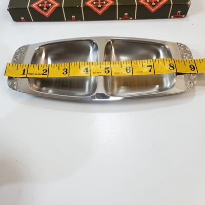 Vtg Alessi International Stainless Steel Navaho Divided Tray Dish Serveware 18-8 - Thumbnail 8