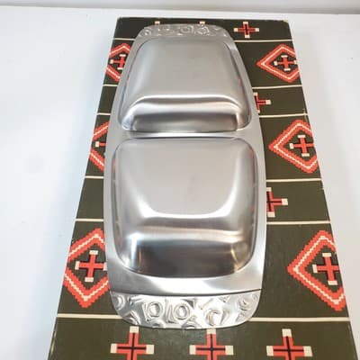 Vtg Alessi International Stainless Steel Navaho Divided Tray Dish Serveware 18-8 - Thumbnail 6