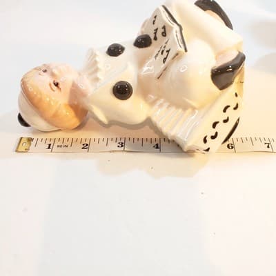 Vintage 1980 Byron Mold Pierrot Clown Black White Art Deco Ceramic Figurine - Thumbnail 7