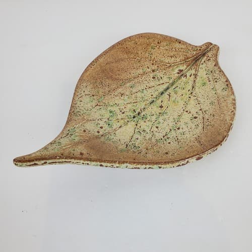 Stillwood Pottery Handmade Signed Leaf Shaped Trinket Dish Spoon Rest Decor - Thumbnail 2