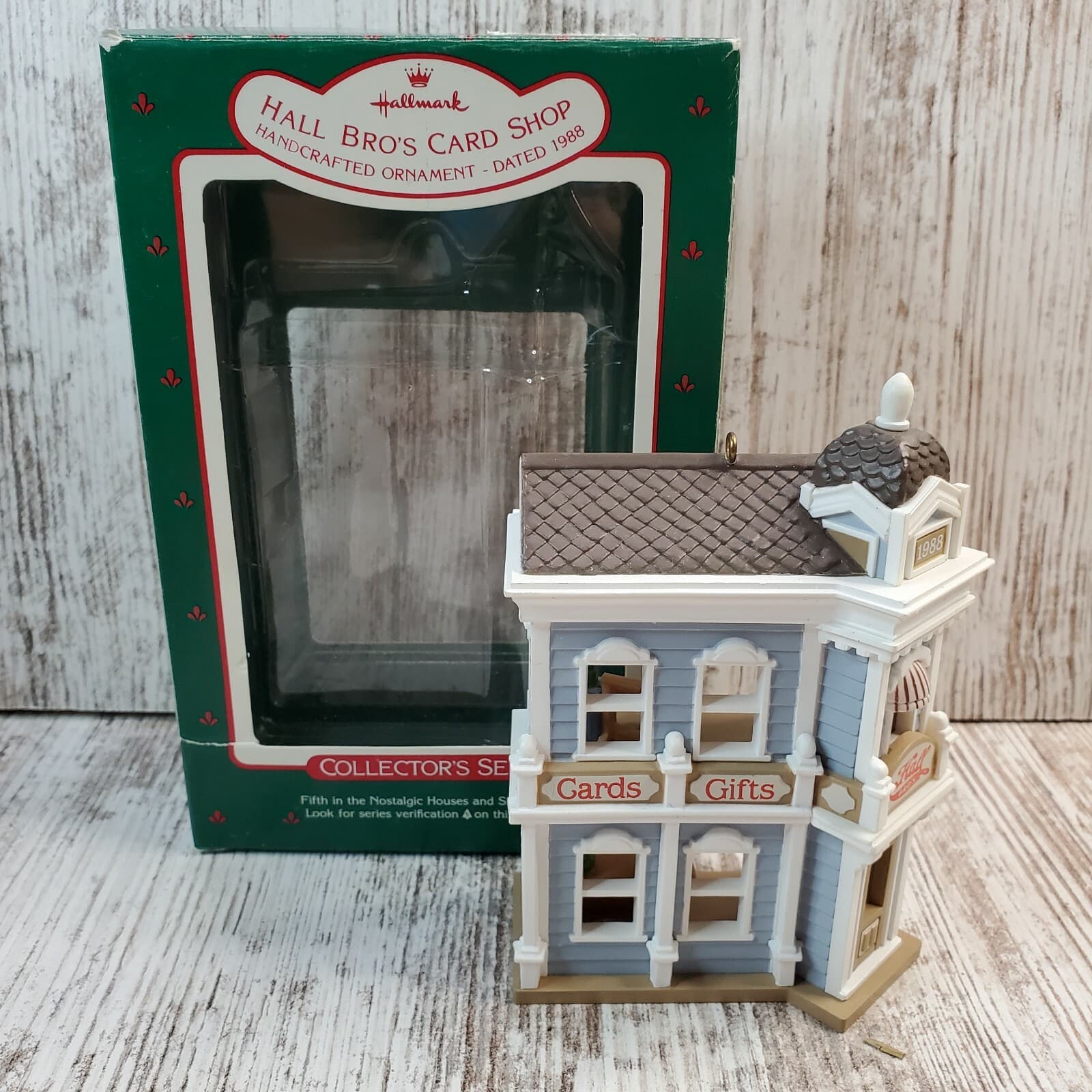 Vintage 1988 Hallmark Hall Bros Card Shop #5 in the Series Christmas Ornament