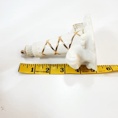 Vtg Lenox Lighthouse China Figurine Statue 5 " Cream w/ Gold Trim Handcrafted - Thumbnail 8