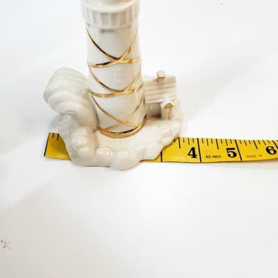Vtg Lenox Lighthouse China Figurine Statue 5 " Cream w/ Gold Trim Handcrafted - Thumbnail 9