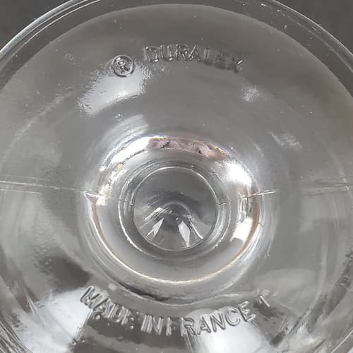 2 Vtg Duralex Pedestal Ice Cream Cups Clear Glass Footed Sherbet Made in France - Thumbnail 6