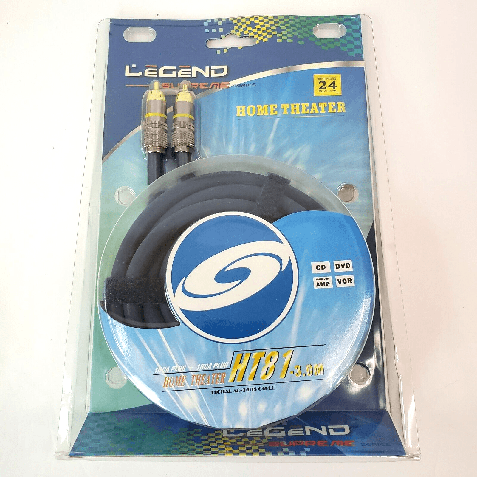 Legend Home Theater Audio Cable 1RCA to 1RCA Gold Plated Digital AC3 HT-81