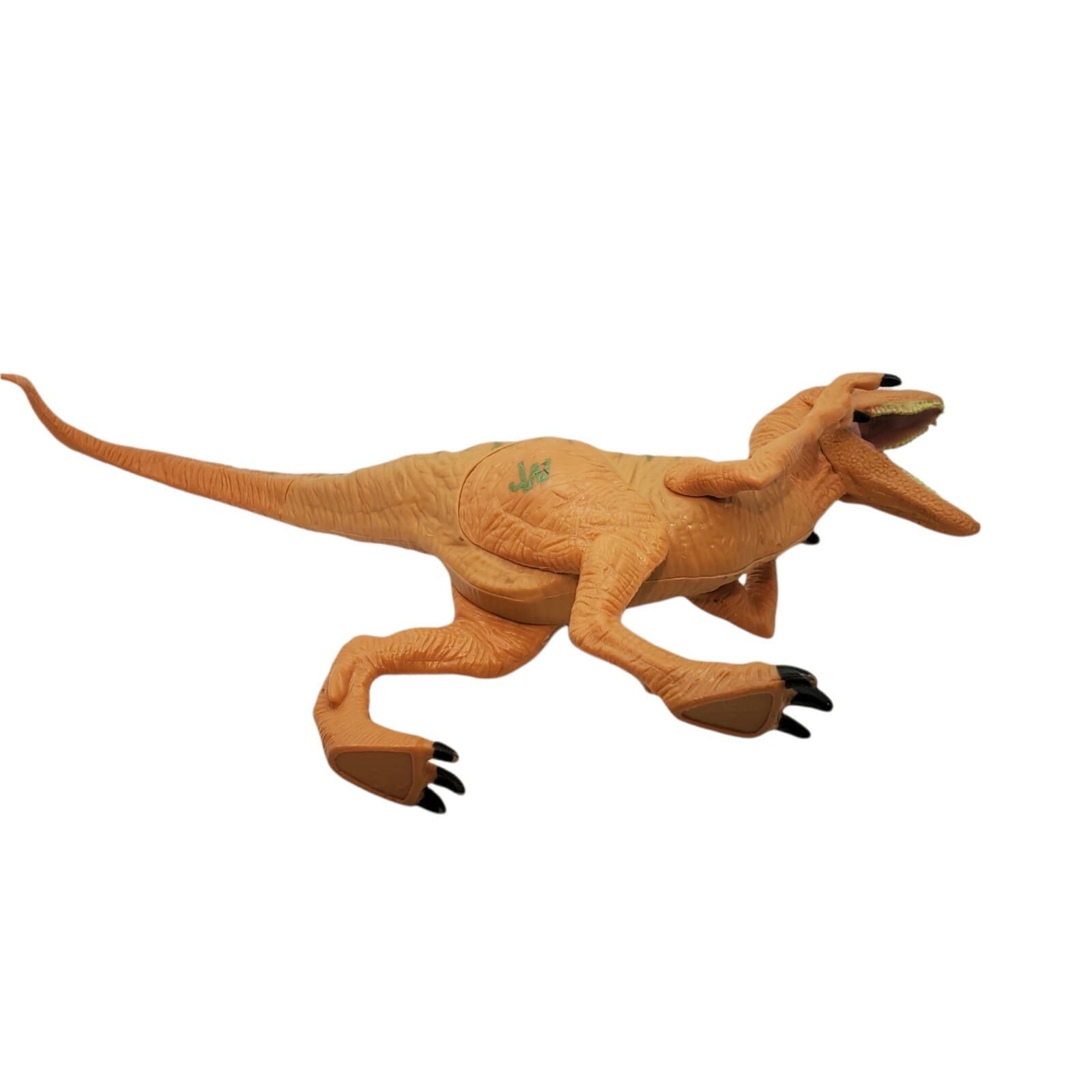 2015 Hasbro Jurassic World Yellow Green Stripe Velociraptor Toy Dinosaur Figure - Thumbnail 3