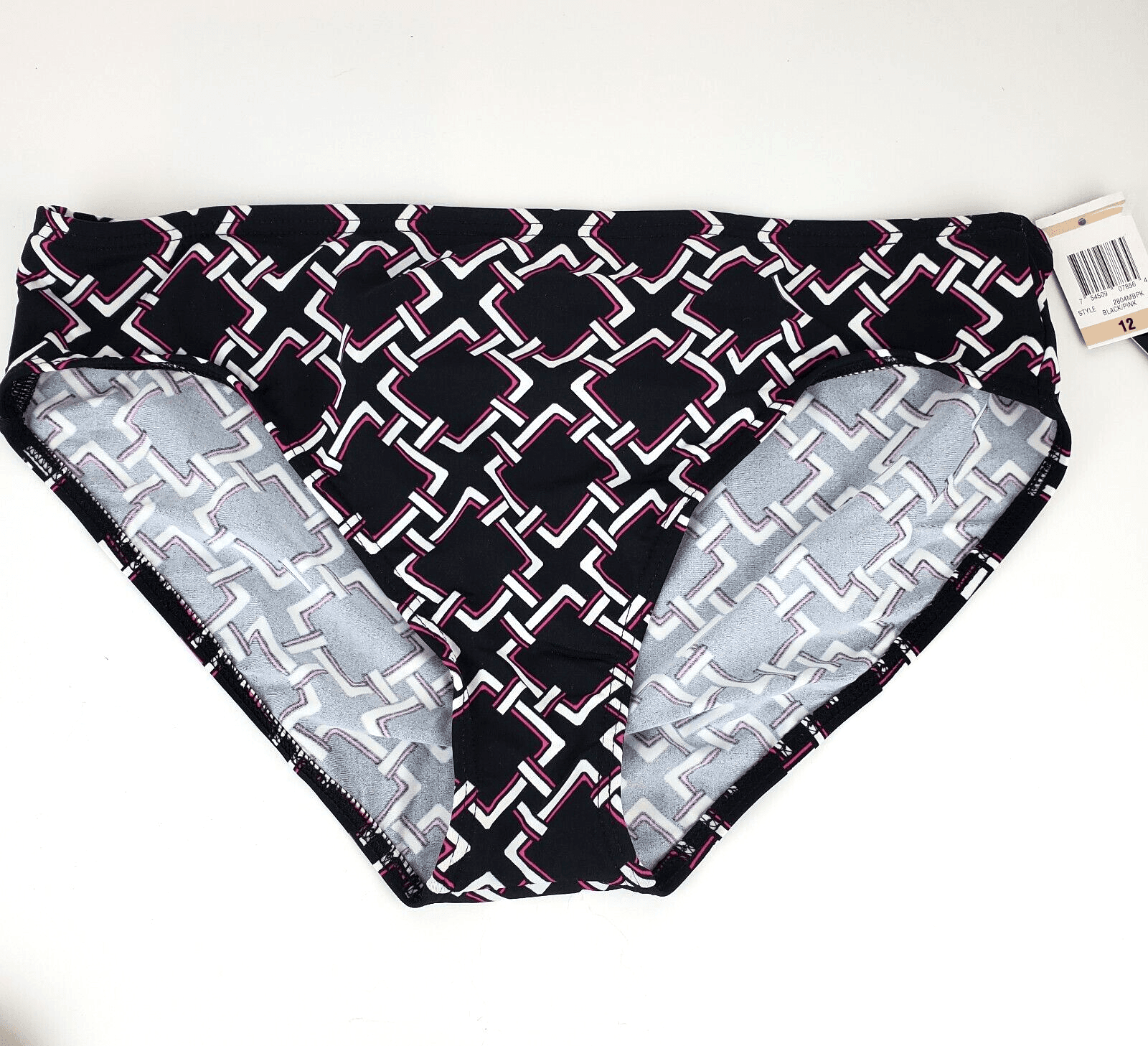 INC International Concepts Womens Size 12 Geometric Print Bikini Swim Bottom