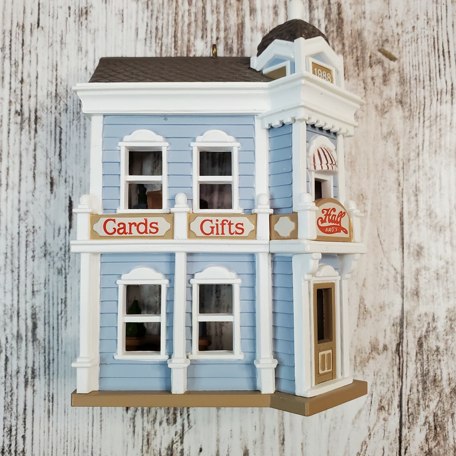 Vintage 1988 Hallmark Hall Bros Card Shop #5 in the Series Christmas Ornament - Thumbnail 2