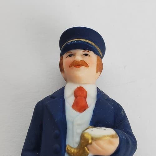 Vintage Lefton Colonial Village Conductor In Blue Figurine Figure 1992 00667 - Thumbnail 5