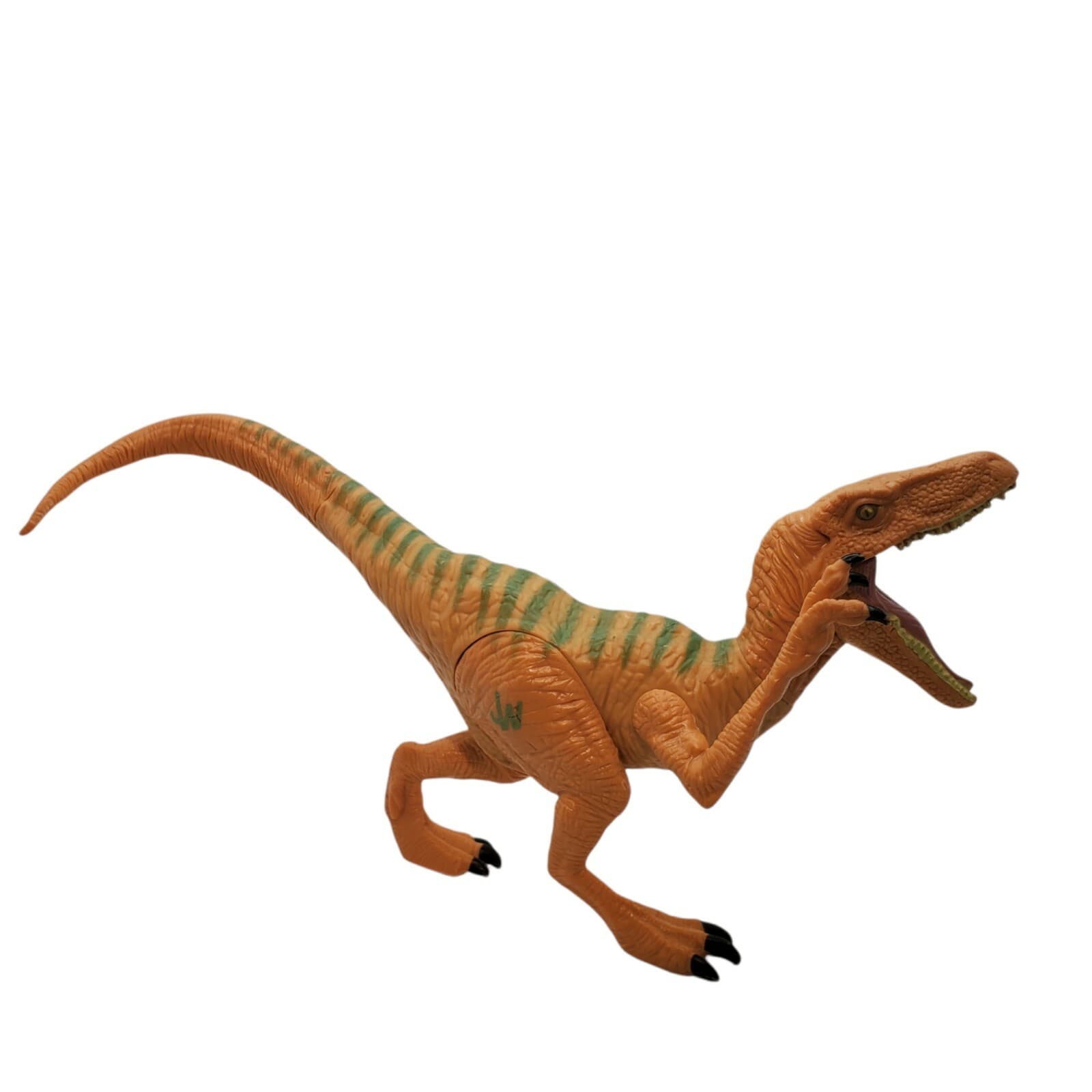 2015 Hasbro Jurassic World Yellow Green Stripe Velociraptor Toy Dinosaur Figure - Thumbnail 6