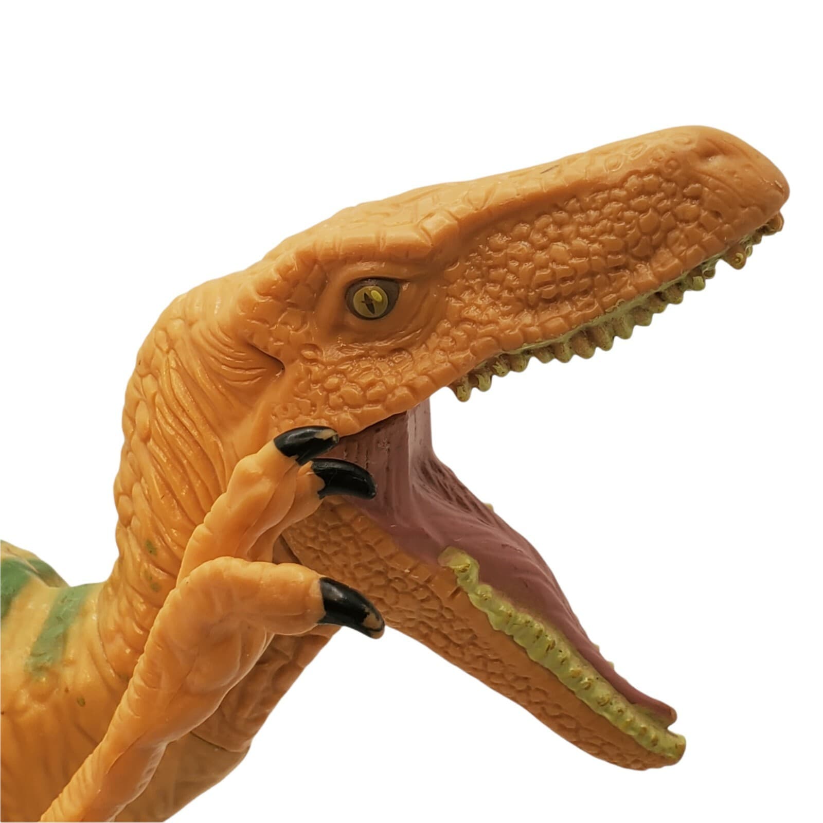 2015 Hasbro Jurassic World Yellow Green Stripe Velociraptor Toy Dinosaur Figure - Thumbnail 5