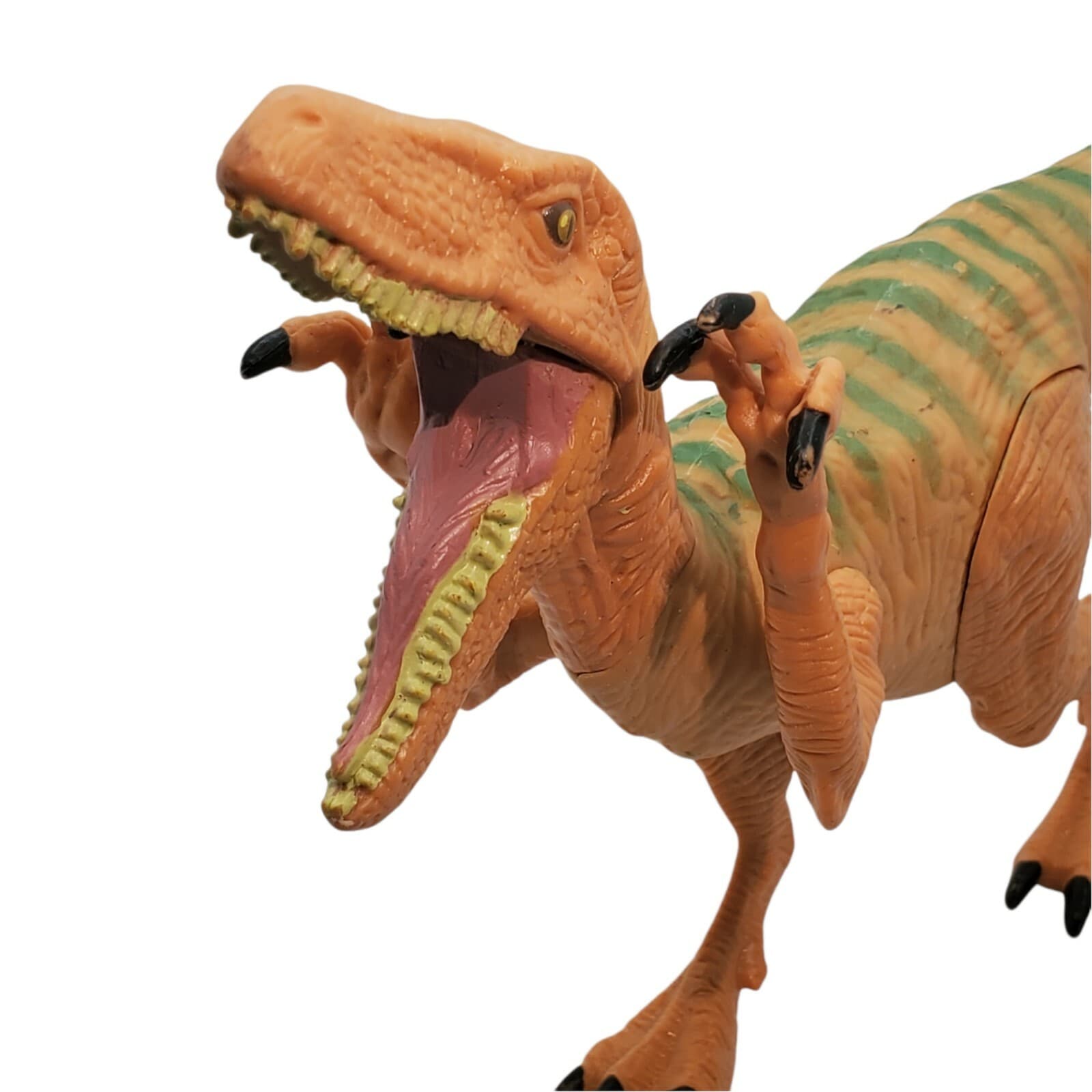 2015 Hasbro Jurassic World Yellow Green Stripe Velociraptor Toy Dinosaur Figure - Thumbnail 2