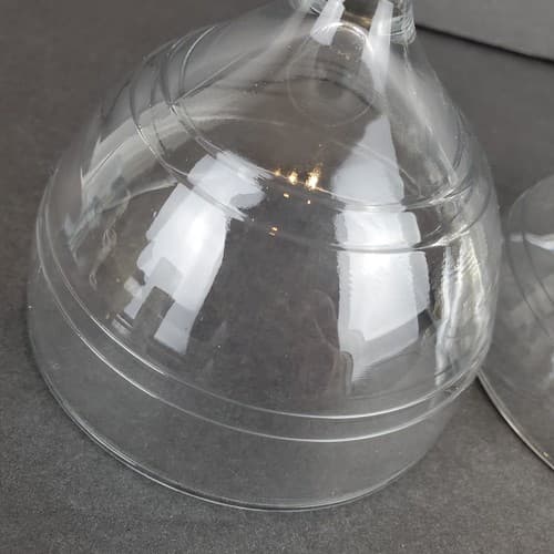 2 Vtg Duralex Pedestal Ice Cream Cups Clear Glass Footed Sherbet Made in France - Thumbnail 5