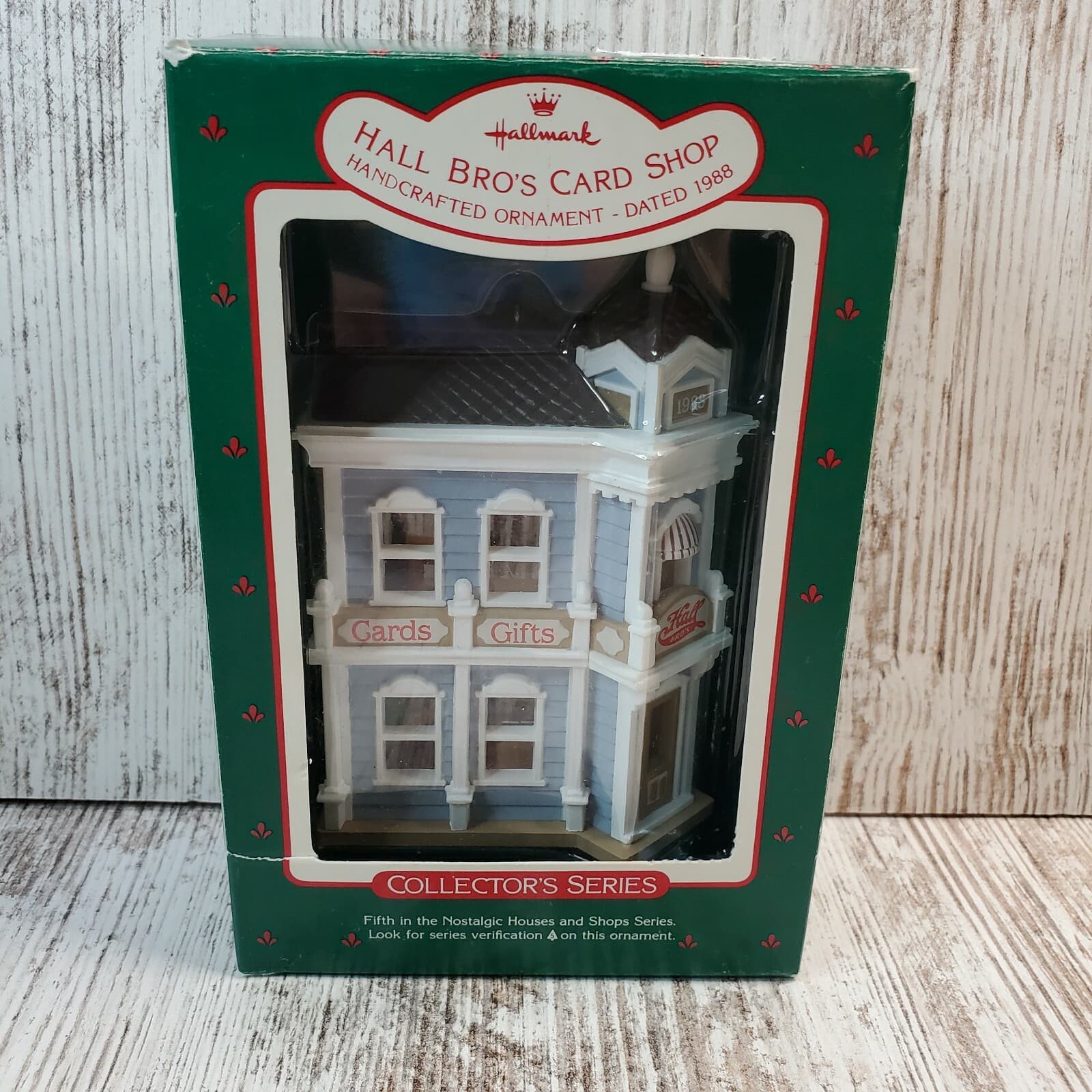 Vintage 1988 Hallmark Hall Bros Card Shop #5 in the Series Christmas Ornament - Thumbnail 4