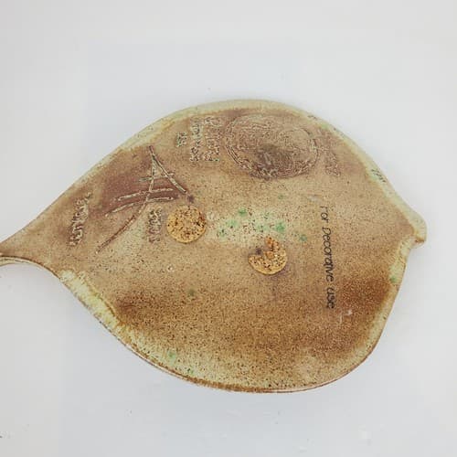 Stillwood Pottery Handmade Signed Leaf Shaped Trinket Dish Spoon Rest Decor - Thumbnail 4