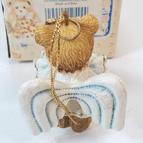 Vintage Cherished Teddies Angel Bear with Trumpet Horn Ornament Figure 1993 - Thumbnail 5