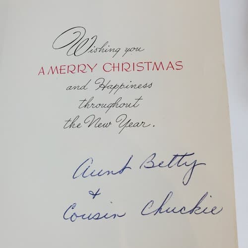 Vintage Christmas Card Girl Decorating Fireplace Artistic Card Ephemera USA - Thumbnail 4