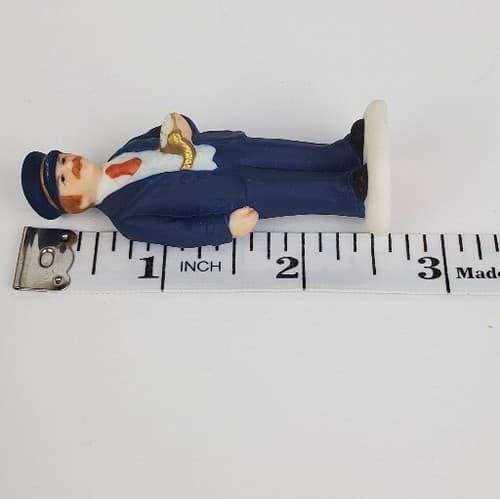 Vintage Lefton Colonial Village Conductor In Blue Figurine Figure 1992 00667 - Thumbnail 7