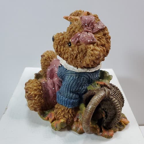 Kuddles Korner by Home Interiors Thank You Bears Autumn w/ Basket of Leaves - Thumbnail 4