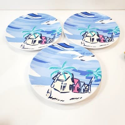 Vineyard Vines for Target Island Scene set of 3 Melamine Plates 6.5 inch