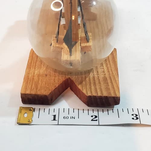 Vintage Handmade Wooden Miniature Ship in a Light Bulb w/ Base Nautical Sailing - Thumbnail 9