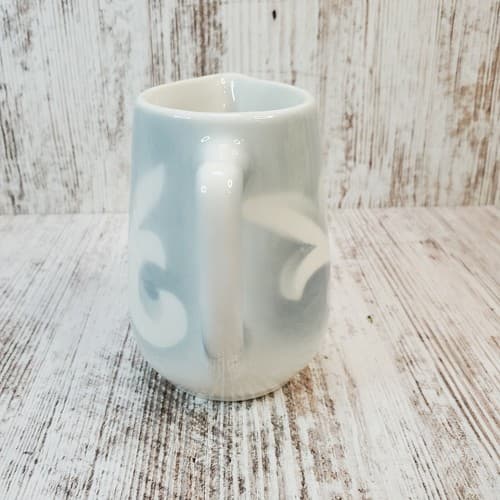 Vintage Syracuse China USA Small White and Blue Fleur De Lis Creamer Pitcher - Thumbnail 5