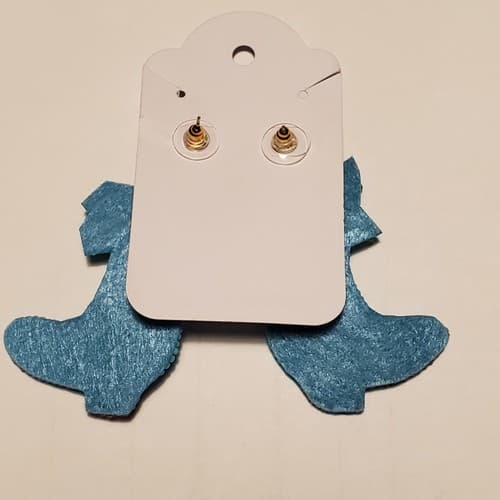 Christmas Western Boots Pointsettia Post Stud Earrings Turquoise Seed Bead 2.5" - Thumbnail 2