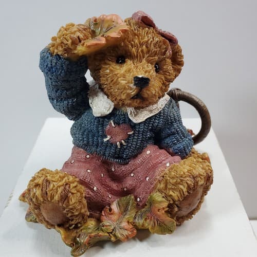Kuddles Korner by Home Interiors Thank You Bears Autumn w/ Basket of Leaves