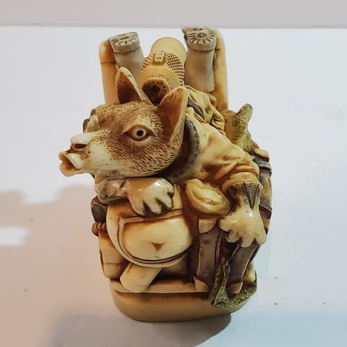 Vtg Harmony Kingdom Wolfie Wolf In Space 2001 Trinket Box Figurine Calvesbert - Thumbnail 2
