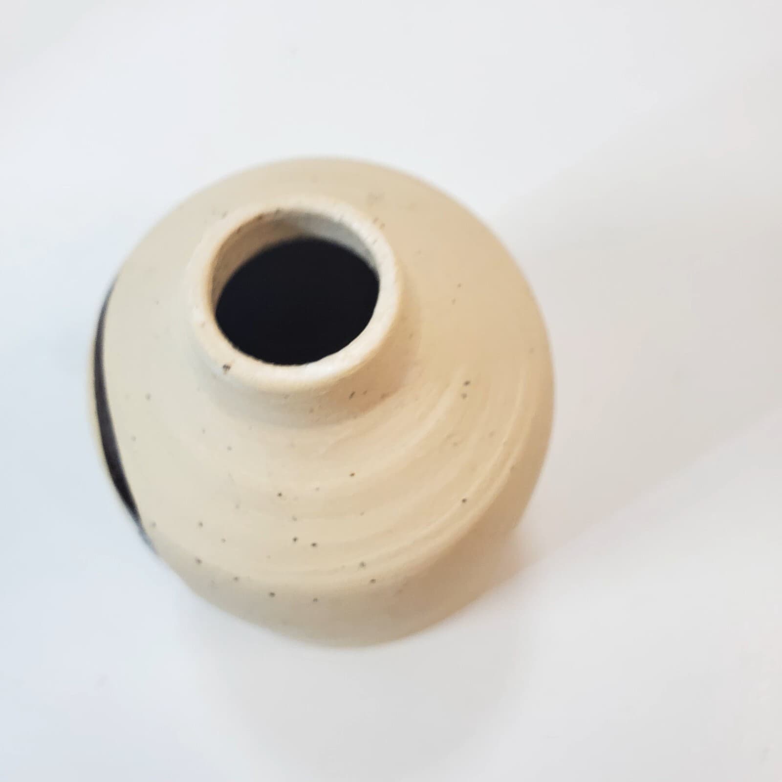 Handmade Studio Art Pottery Bottle Vase Jug Fruit Signed Small Botanical Design - Thumbnail 4