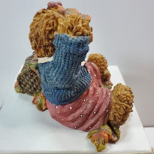 Kuddles Korner by Home Interiors Thank You Bears Autumn w/ Basket of Leaves - Thumbnail 2