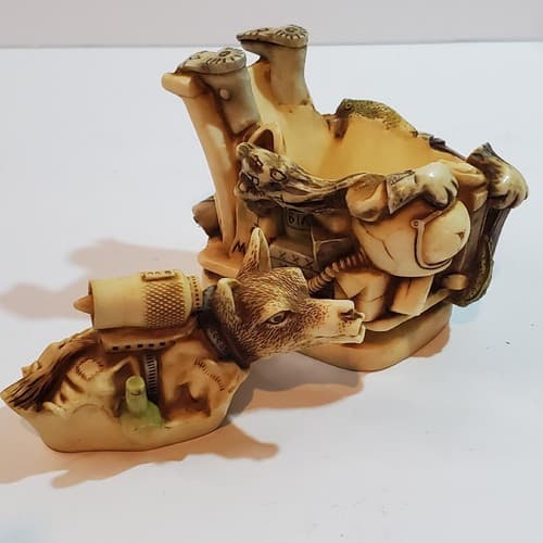 Vtg Harmony Kingdom Wolfie Wolf In Space 2001 Trinket Box Figurine Calvesbert - Thumbnail 5