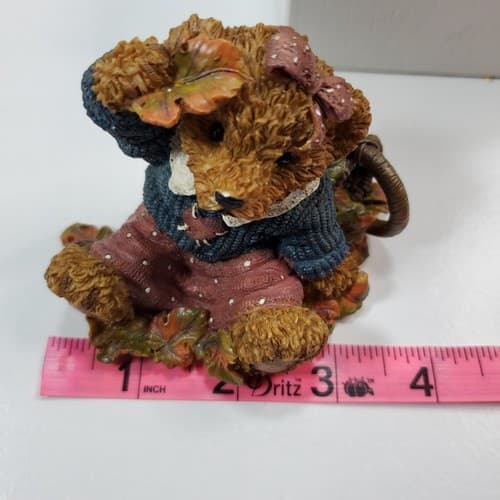 Kuddles Korner by Home Interiors Thank You Bears Autumn w/ Basket of Leaves - Thumbnail 5