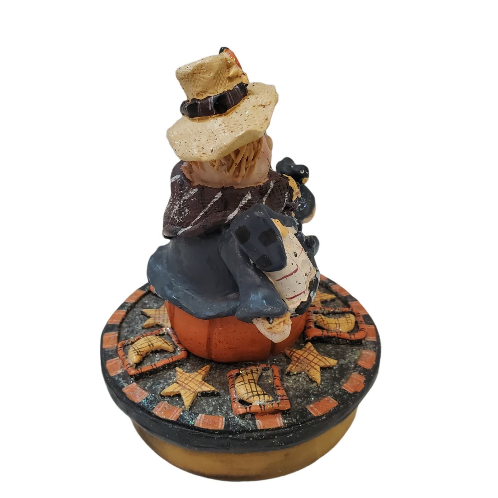 Crazy Mountain Fall Scarecrow Woman Candle Topper Fits Medium Round Jar Candle - Thumbnail 4