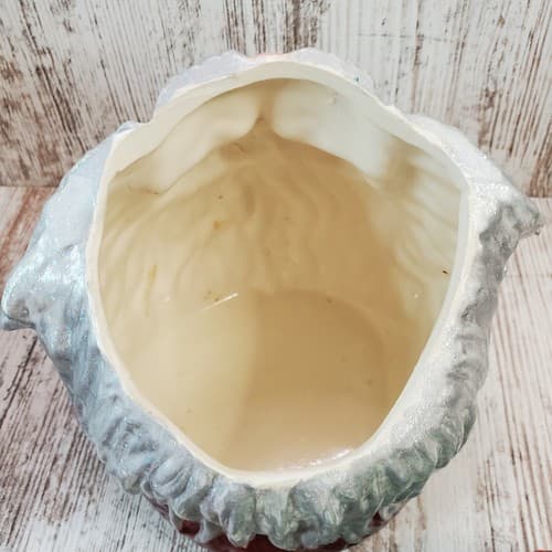 Vtg Signed Old World Santa Ceramic Head Cookie Candy Jar Holder Father Christmas - Thumbnail 6