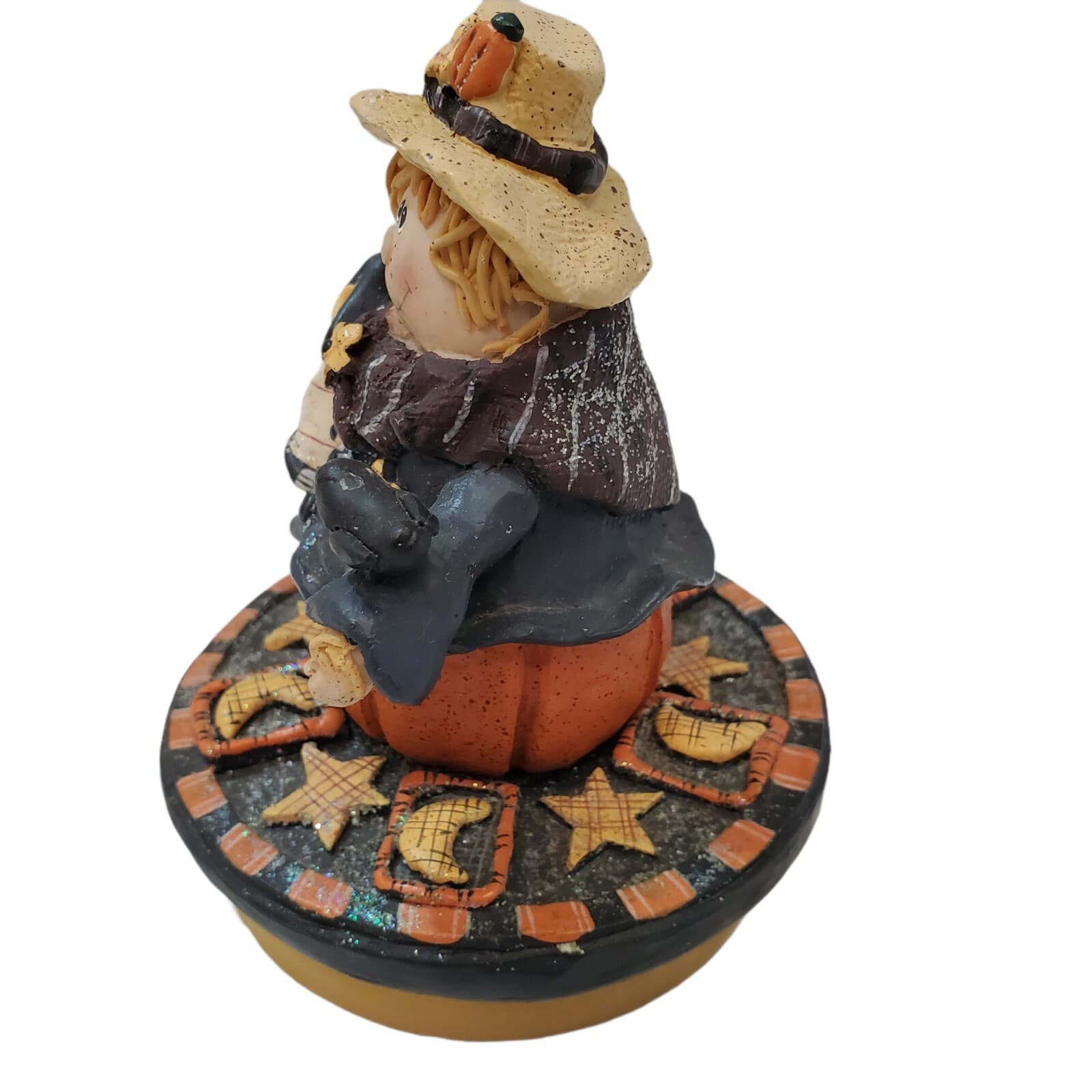 Crazy Mountain Fall Scarecrow Woman Candle Topper Fits Medium Round Jar Candle - Thumbnail 3