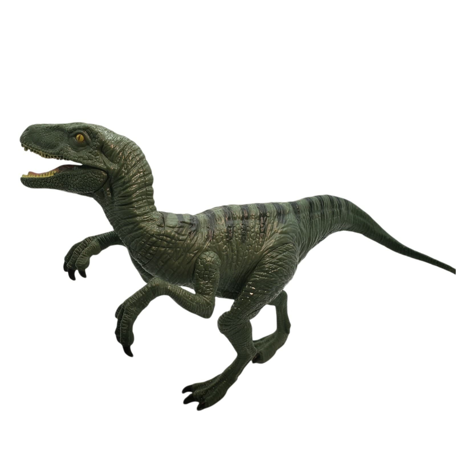 2015 Hasbro Jurassic World Green Black Stripe Velociraptor Toy Dinosaur Figure - Thumbnail 6