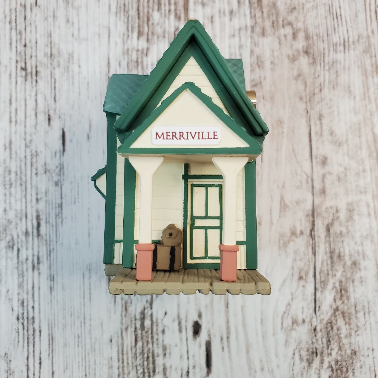 Vtg Hallmark Keepsake Lighted Ornament 1987 Merriville Train Station - NO BULB - Thumbnail 4