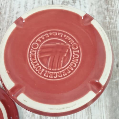USA Longaberger Pottery Woven Traditions Paprika Small Pint Crock 4” w Lid - Thumbnail 6