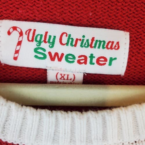 Ugly Christmas Sweater Brand Women's Size XL Tunic Red And White Santa Pullover - Thumbnail 3