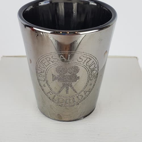 Vtg Universal Studios Florida Souvenir Mirrored Shot Glass Travel Movies Barware