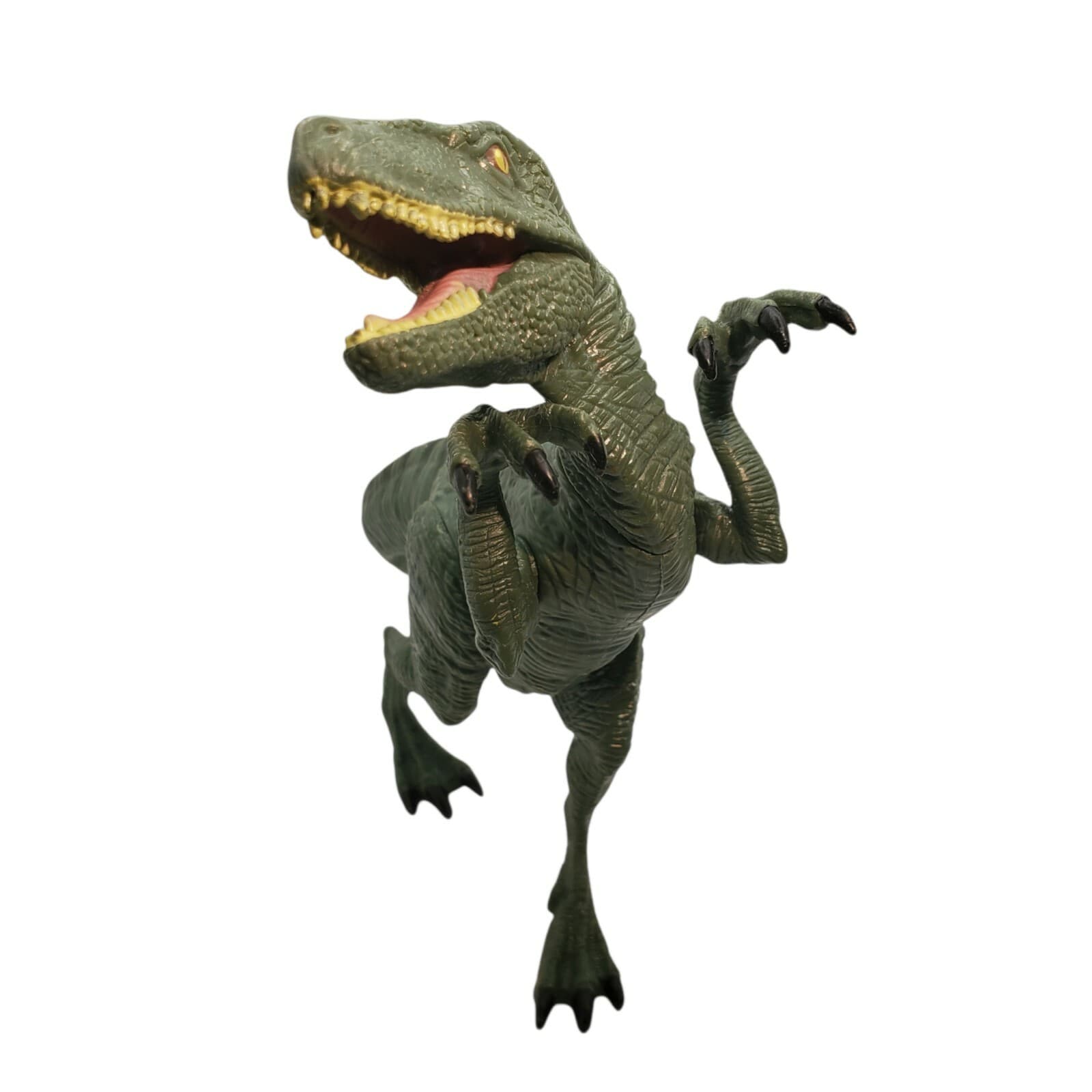 2015 Hasbro Jurassic World Green Black Stripe Velociraptor Toy Dinosaur Figure - Thumbnail 2