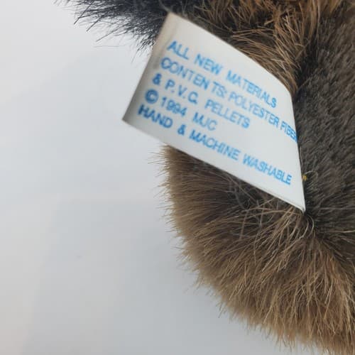 Vtg Swibco 1994 Puffkins Raccoon Bandit Plush Stuffed Animal Toy Birth 2-21-97 - Thumbnail 6