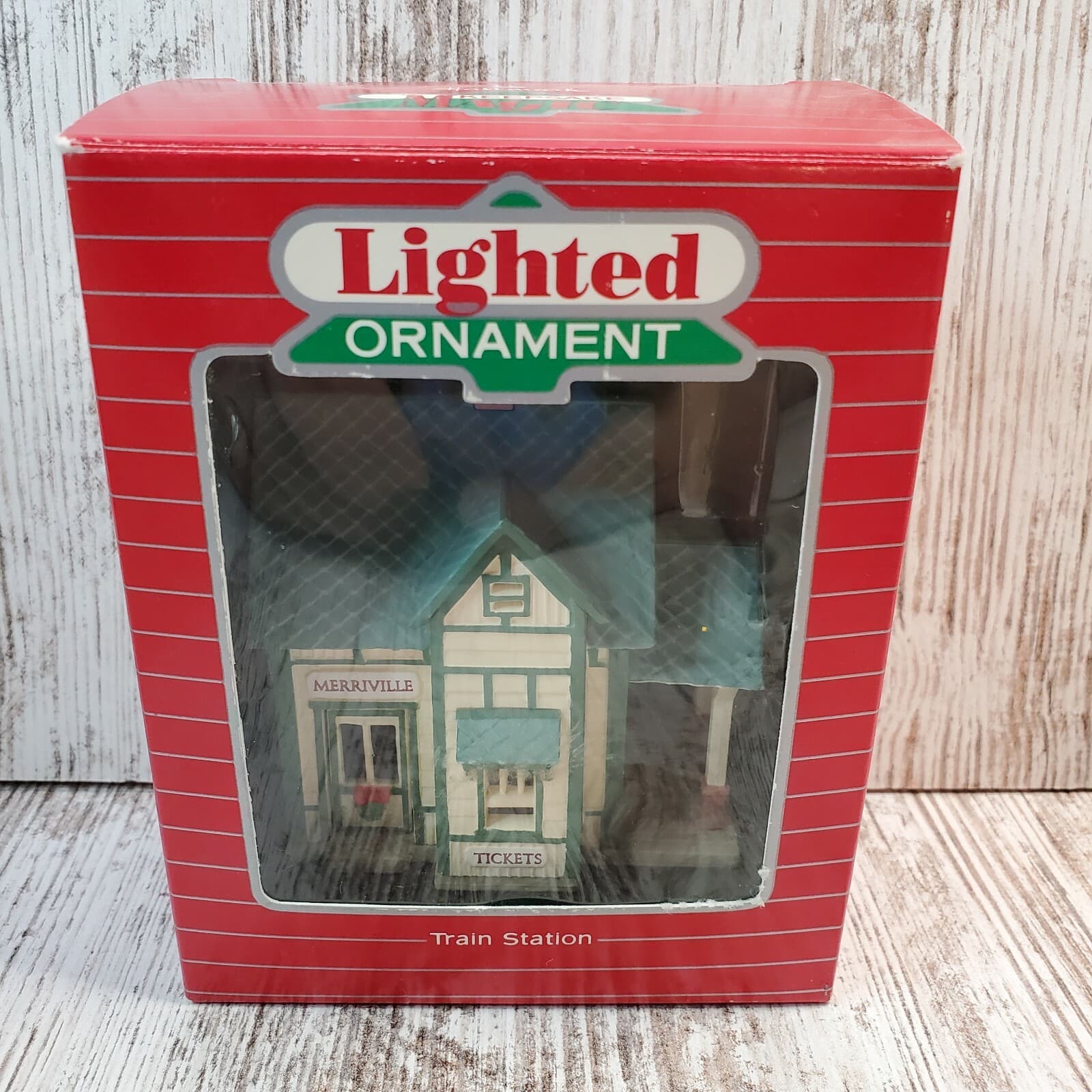 Vtg Hallmark Keepsake Lighted Ornament 1987 Merriville Train Station - NO BULB - Thumbnail 6