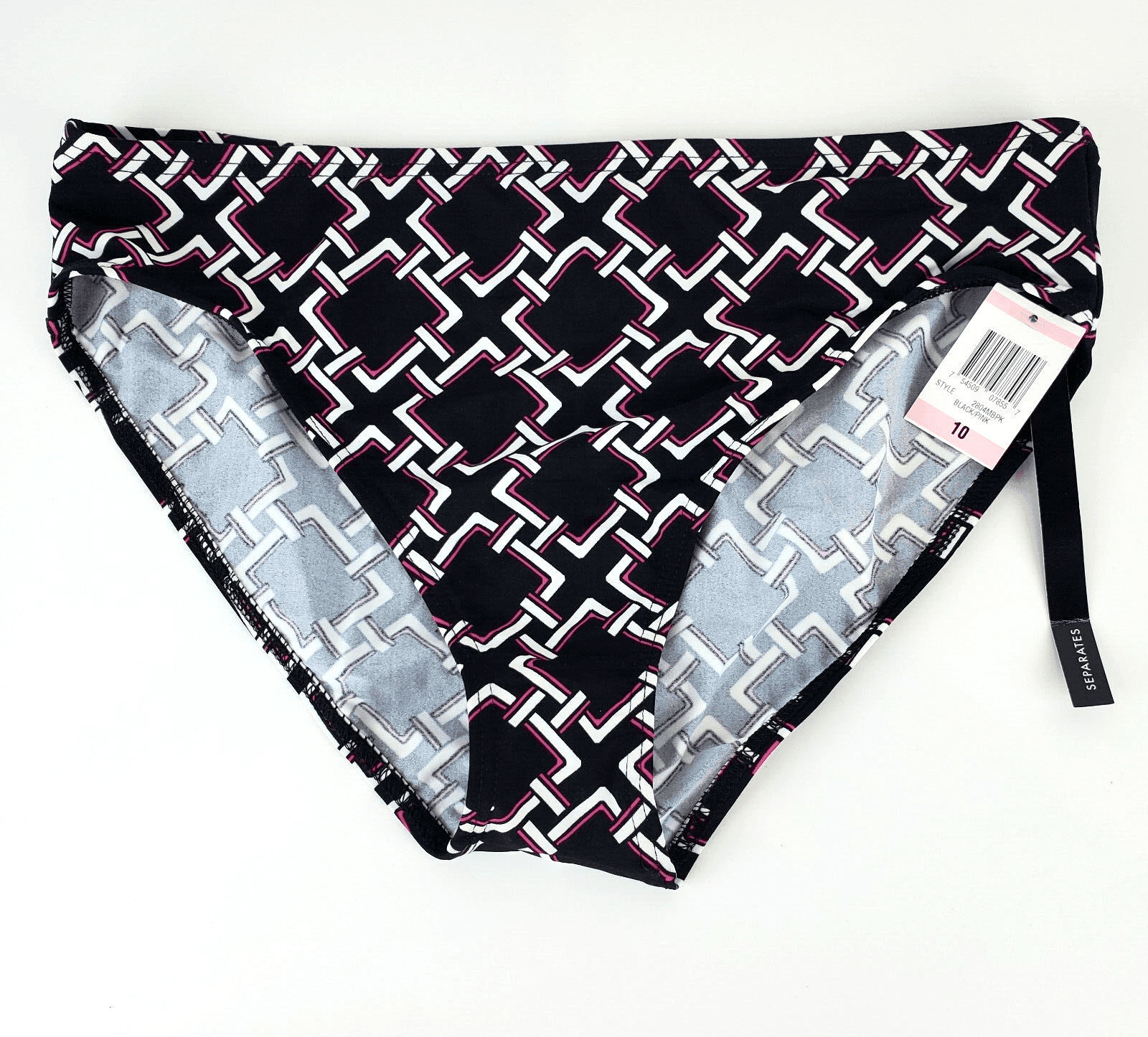 INC International Concepts Womens Size 10 Geometric Print Bikini Swim Bottom