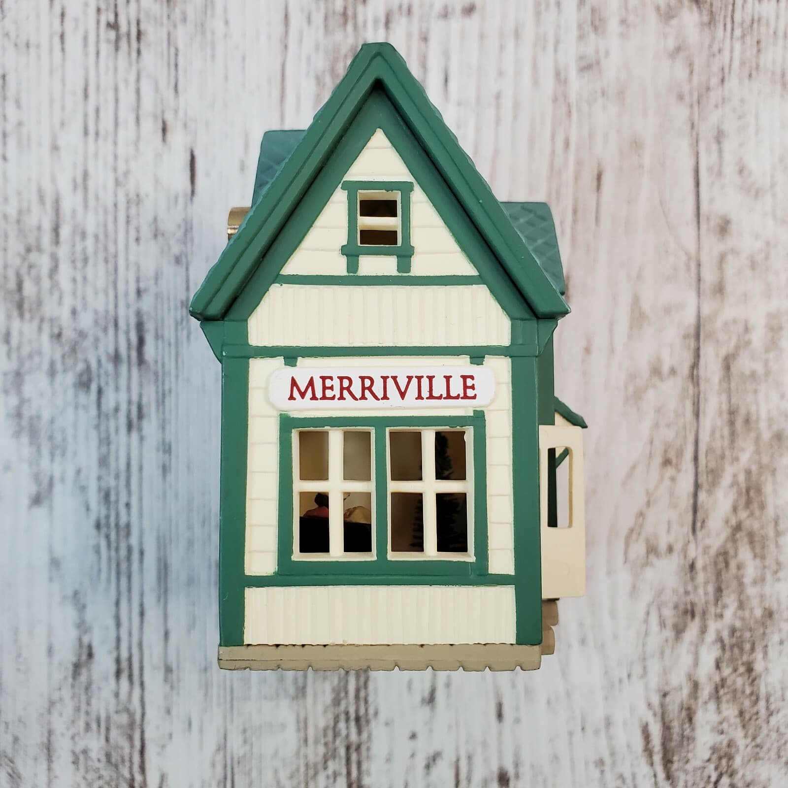 Vtg Hallmark Keepsake Lighted Ornament 1987 Merriville Train Station - NO BULB - Thumbnail 5